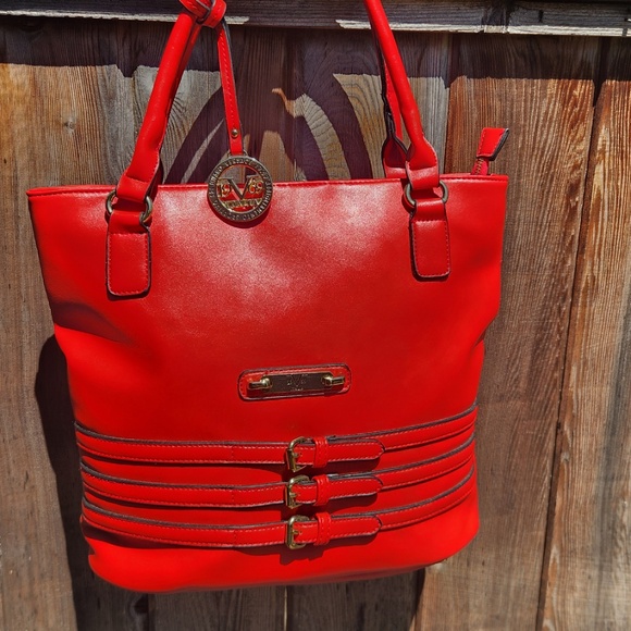 Red Versace 19V69 Italia Faux Leather Purse - Picture 2 of 16